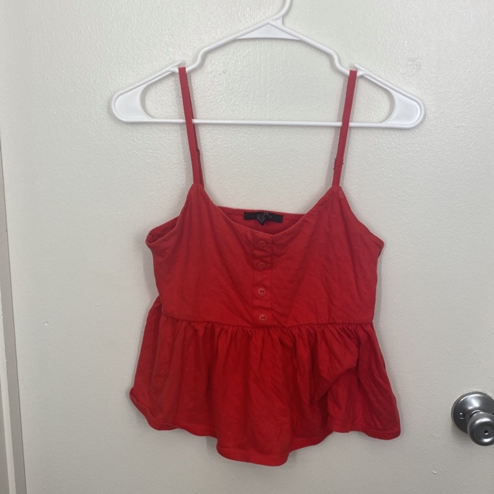 Red Cropped Tank Top